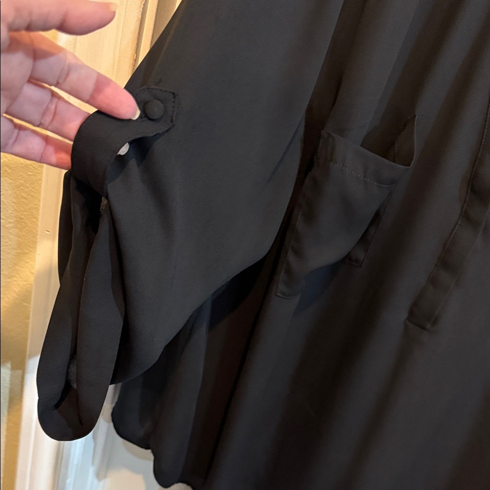 Torrid Black V-Neck Blouse - Picture 3 of 5